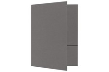 LUXPaper 9" x 12" Presentation Folders Two Pocket Smoke Gray 100lb. 50 Qty
