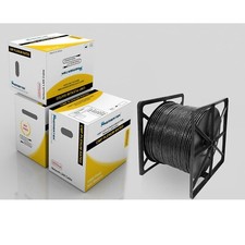 1000ft Cat6 Copper Plenum CMP Fluke Pass 550Mhz UTP Ethernet LAN Cable RIM Black