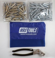 50 3/16  50 3/32 Cleco Fasteners  Cleco Pliers w/ Mesh Carry Bag K4S100-5 