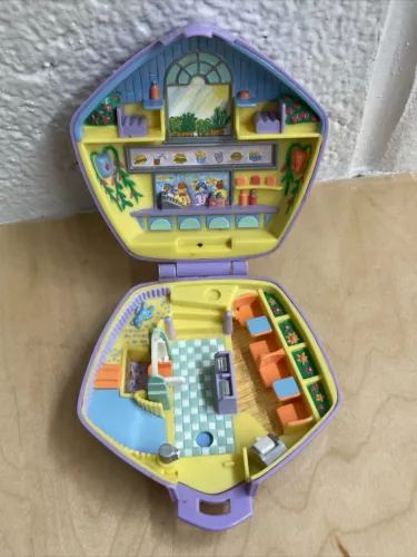 Vintage 1992 Bluebird Polly Pocket Diner Restaurant Compact Case Only  - No gate