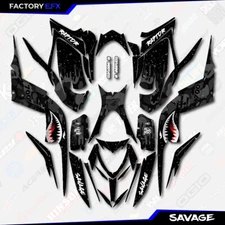 Black Savage Camo Racing Graphics kit fits Yamaha Raptor 700 13-25 decal