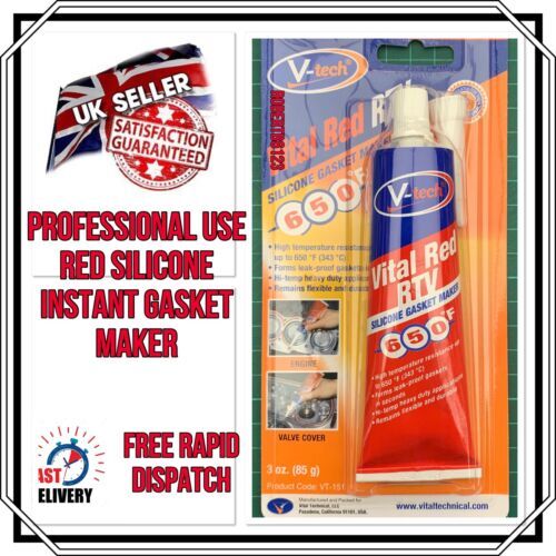 High Temperature “650 Degree” Red Silicone Gasket Maker “Professional Use” NEW