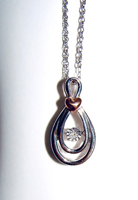 Kay Jewelers 10k Rotgold & Sterlingsilber Diamant Rhythmus Anhänger HALSKETTE