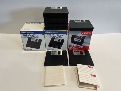 3.5  HD 1.44 MB IBM Formatted Floppy Diskettes - Lot of 52 - New Open Box