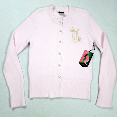 Wicked Cardigan Sweater Women's Size Large Pink Crewneck