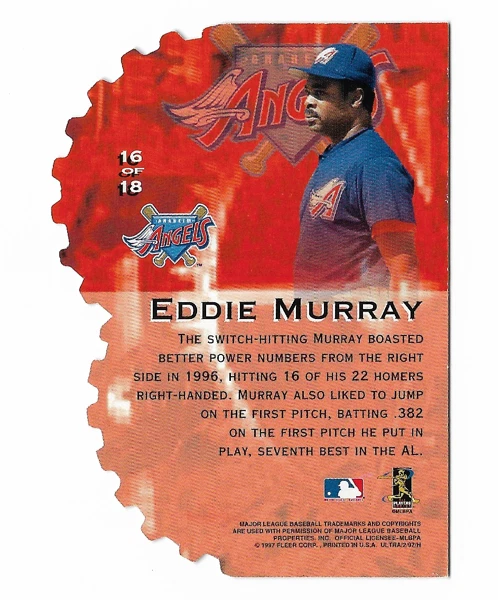 Fleer Ultra Hitting Machines 1997 troquelado Eddie Murray #16! ¡Raro! Foto 2 de 4