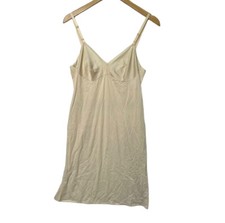 Vintage Vanity Fair Full Slip Cream Silky Nylon Sz 36 Lace Trim 40  Long Ivory