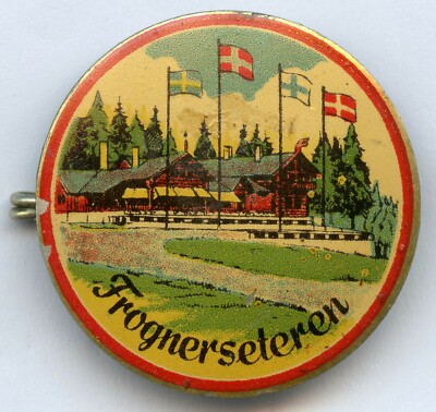 Norway Frognerseteren Ski Resort Skiing Vintage Badge Pin !!! 