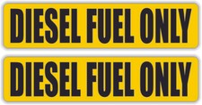(2) DIESEL FUEL ONLY Vinyl Stickers | Decals Labels | DEF Truck Gas Tank Cap Ylw