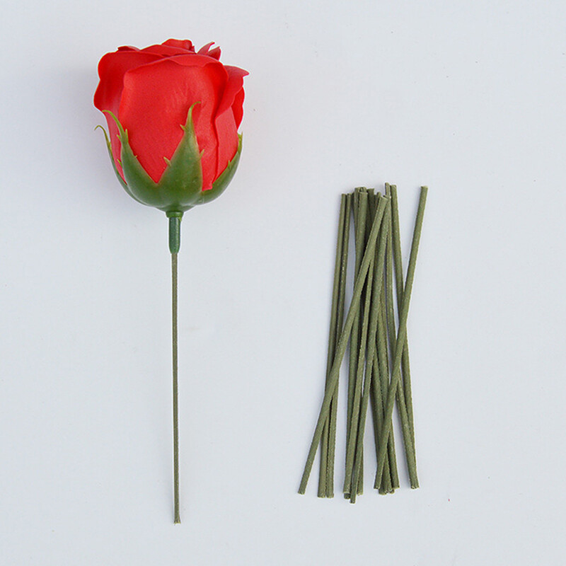 20Pcs 15/20/25/30/40cm Artificial Green Flower Stem Floral Material Home Decor eBay