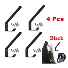 4PCS Solid Steel Heavy Duty Jacket Helmet Wall Mount Hook Hanger Display Holder