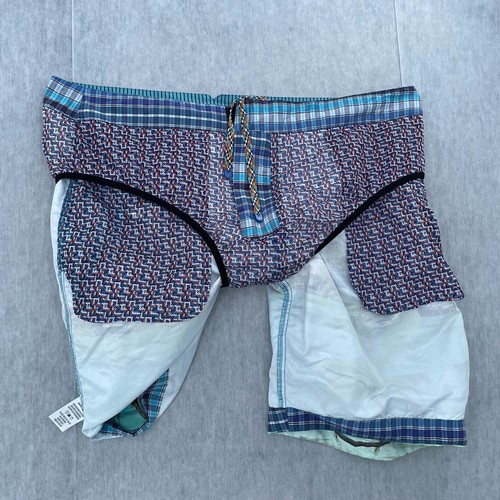 Robert Graham Shorts Adult 42 Multicolor Surf Swim Trunks Board Beach Lined Mens - Picture 4 of 10