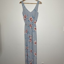 Show Me Your Mumu Womens Kendall Maxi Dress XS Blue Floral V Neck Sleeveless