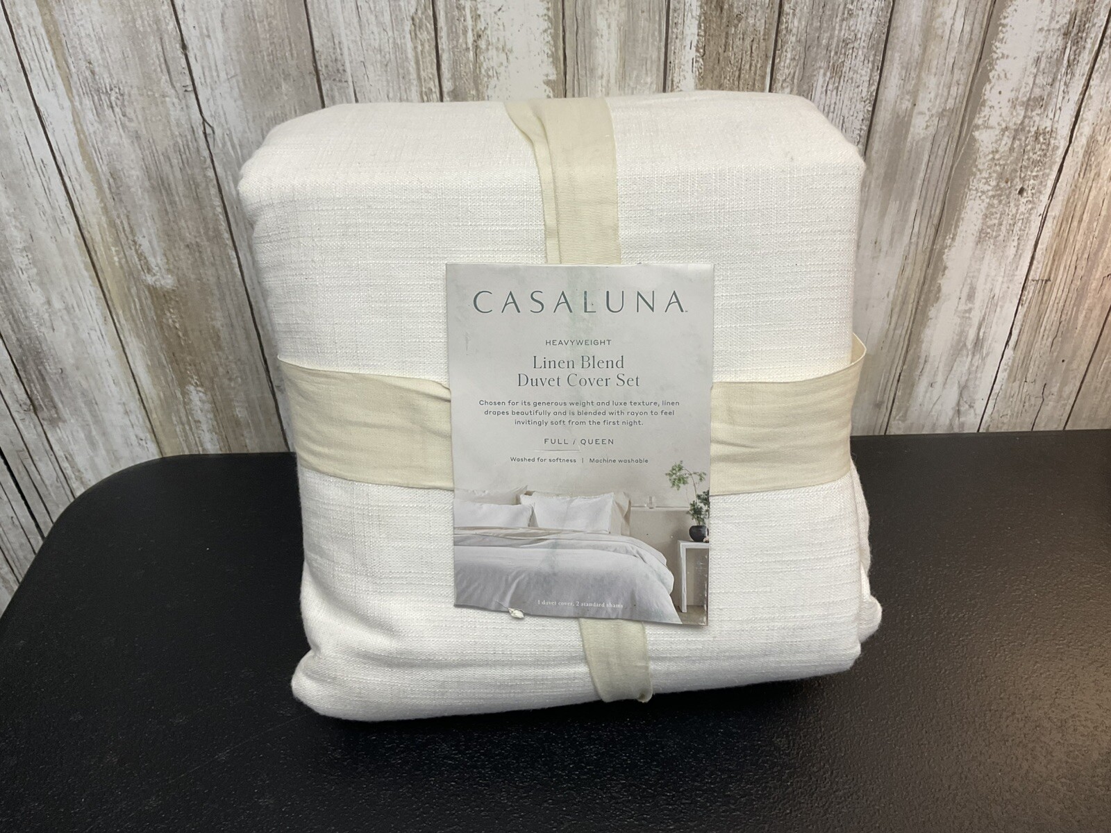 Heavyweight Linen Blend Duvet Cover & Sham Set - Casaluna- Full/Queen- Lot 367