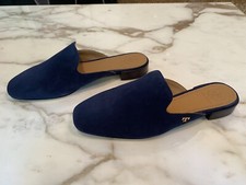 Tory Burch Carlotta Suede Slide Mules Navy Flats