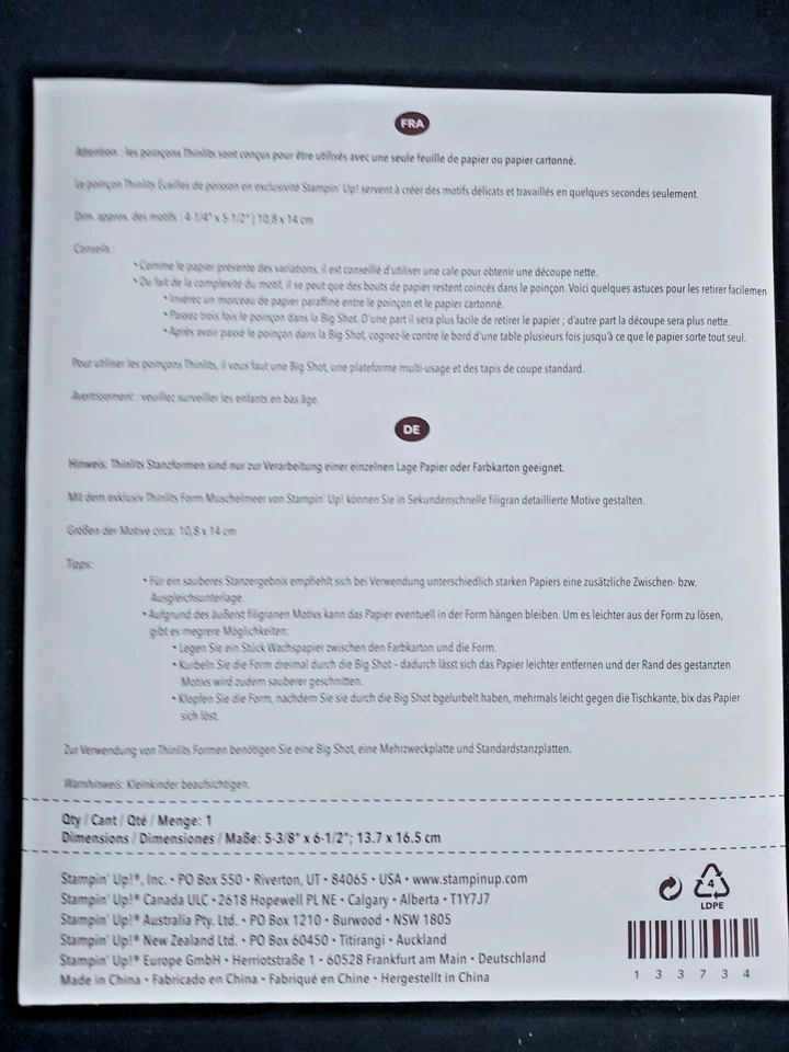 Stampin' Up! STRIPED SCALLOP (1) Thinlits Dies- New/Retired-Scallops/Waves+++ - Image 3 of 3