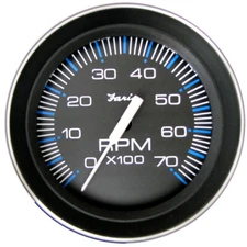 Faria 4" Tachometer (7000 RPM) (All Outboard) Coral w/ Stainless Bezel  33005