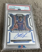 2021 CADE CUNNINGHAM PANINI PRIZM ROOKIE PENMANSHIP AUTO PSA 10 RARE LOW POP!