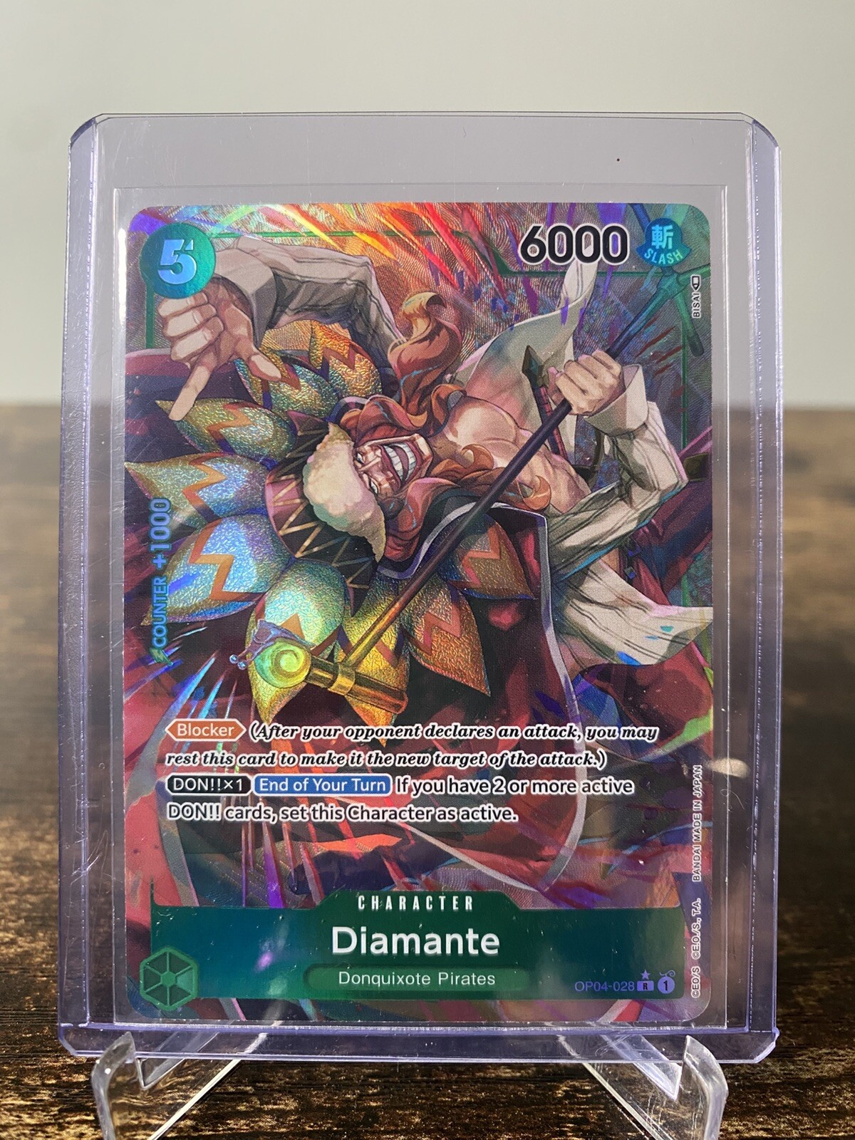 One Piece OP04 Diamante Alternate Art OP04-028 Kingdoms of Intrigue Card Game
