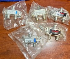 Lot of 5 Coaxial Two Way Splitters 2 Commscope, 2 Antronix, 1 Extreme - New