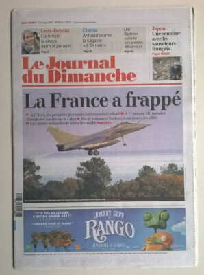 LE JOURNAL DU DOMINGO N°3349 du 20/03/2011 - La France strippe en Libya/Fukushima