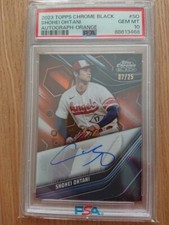 topps chrome black baseball Shohei Ohtani  Autograph Orange Refractor