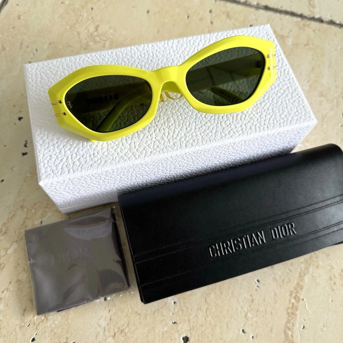 New! Dior Signature B1U 66C0 Sunglasses, Neon Yellow, Authentic New !CHRISTIAN DIOR Sunglasses Signature B1U 66C0, Authentic  main image 3