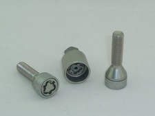 H&R Felgenschlösser Felgenschloß 2 Stk. silber M12x1,5x40 Kegelbund 60 Grad