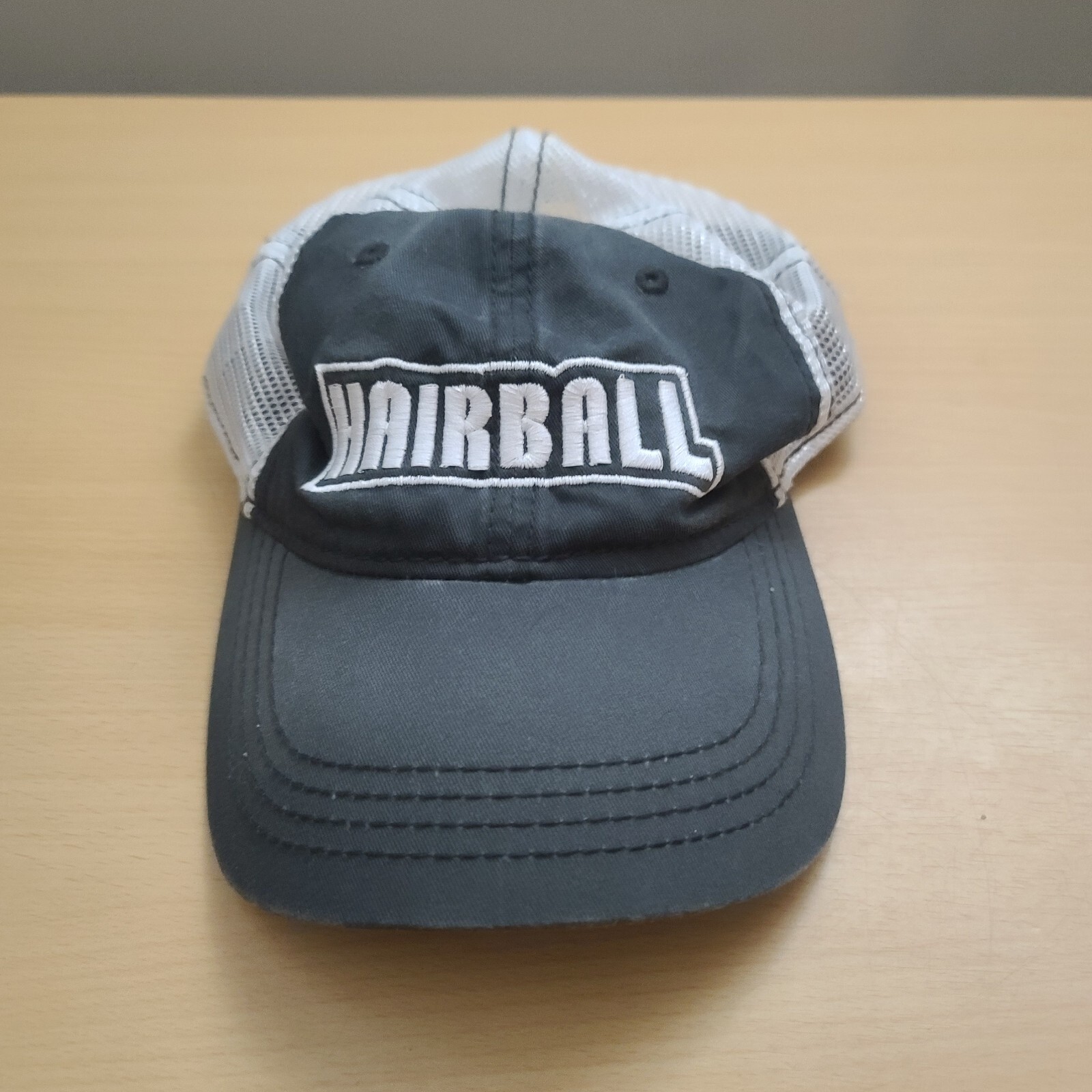 Hairball Outdoor Cap Gray White Meshback Baseball Cap Hat Snapback OSFA