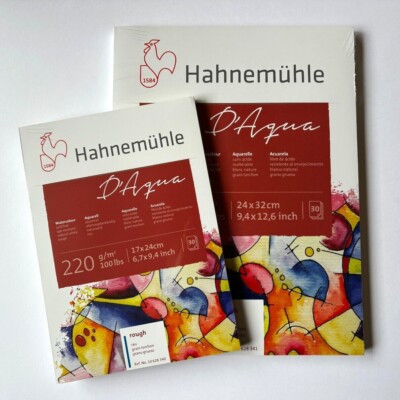 Hahnemühle Aquarellpapier D'AQUA 30 Blatt 220 G/M² Naturweiß Rau NEU