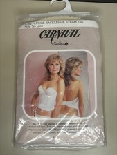 NEW NOS Carnival 42B Brasselette Bra Corset Bustier IVORY Strapless 203 Vintage