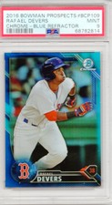 RAFAEL DEVERS 2016 Bowman Prospects Chrome BLUE Refractor Red Sox 06/150 PSA 9