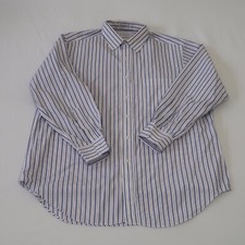 Vintage Burberrys Of London Shirt Men  s 16.5-33 Blue White Stripe L/S Button Up
