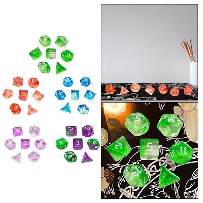 7er Set polyedrische Würfel D4 D6 D8 D10 D12 D20 für Dnd RPG MTG Brettspiele