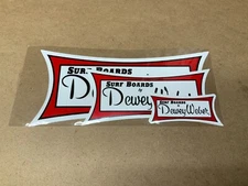 DEWEY WEBER SURFBOARDS 3 STICKER SET..YOU GET ALL THREE... DIE-CUT