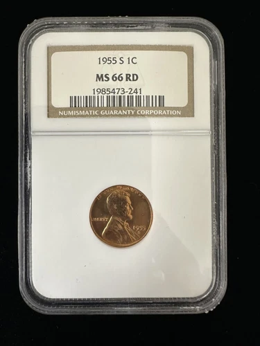 1955 S 1C NGC MS66RD Lincoln Cent Wheat Penny MS 66 RD MS66 (GAL147892)