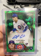 2023 Topps Chrome Update Sapphire Matt Mervis Rookie Green Refractor Auto #23/99