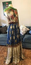 Vintage Dolce & Gabbana silk Multicolor Floral Runway Silk Long Gown Size 42