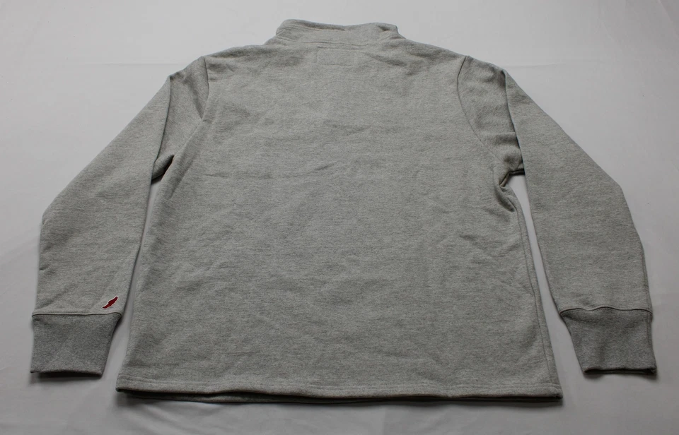 Wisconsin-Stout Men's League Collegiate Wear 1/4 Snap Up Fleece DD7 Grey Large  - Image 3 of 4