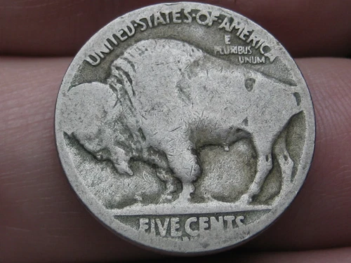 1926 D Buffalo Nickel 5 Cent Piece- Denver, Good Reverse Details