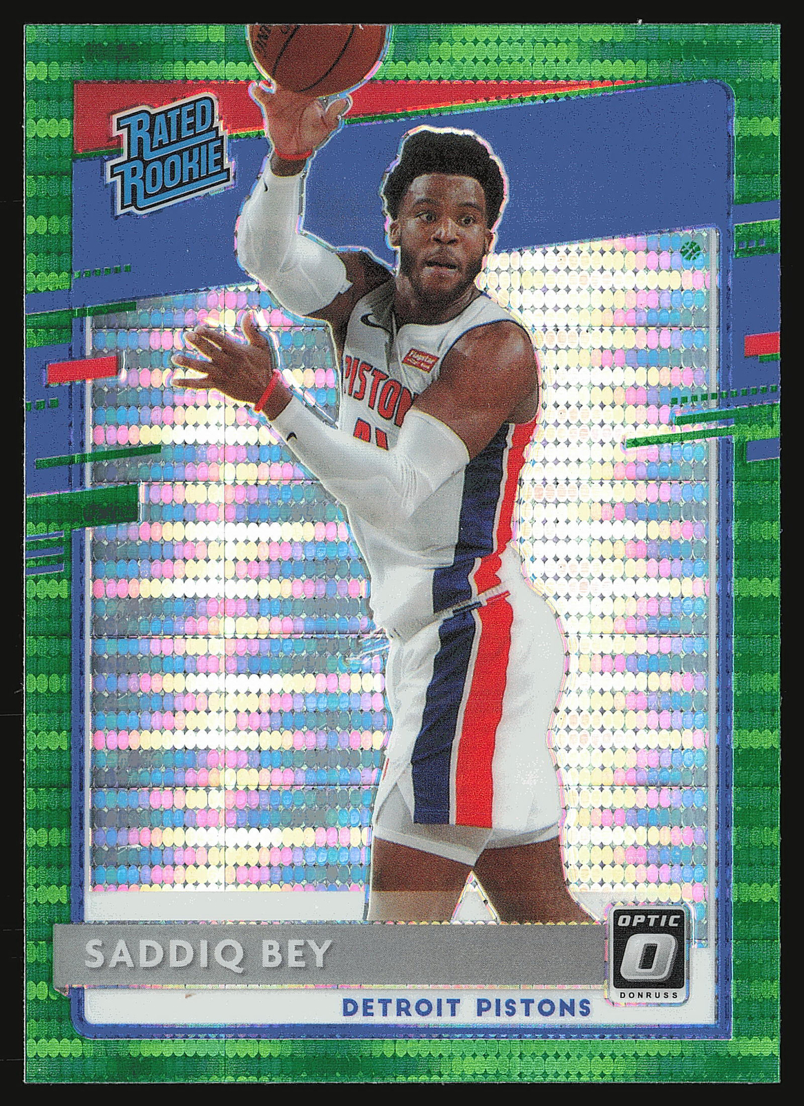 2020-21 Donruss Optic #169 Saddiq Bey Green Pulsar RC