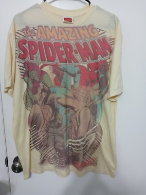 Marvel Comics Spiderman Retro Look Graphic Comic 2009 T Shirt Factory Faded