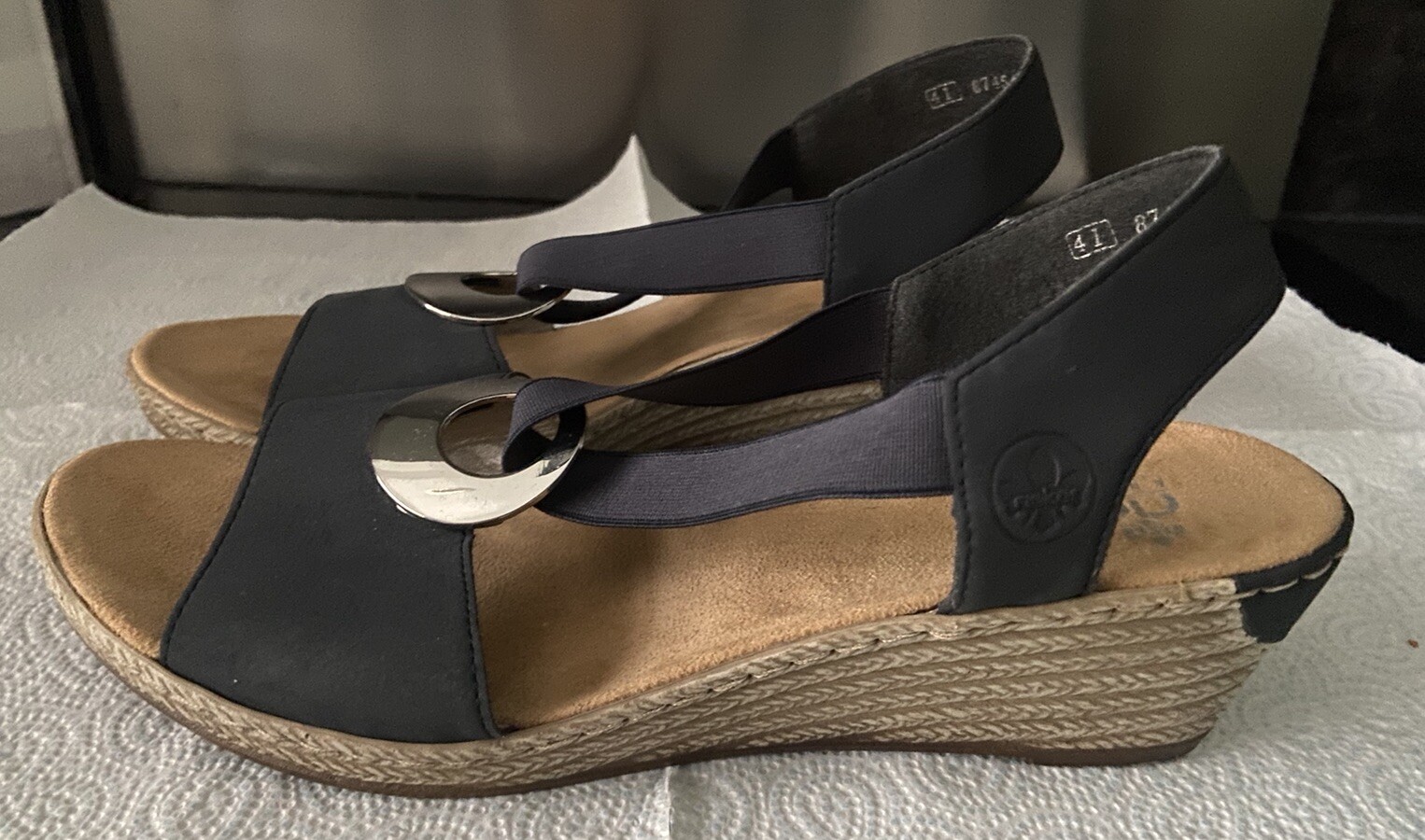 Brand New Ladies Rieker Navy Blue Sandals Size 7 EU 41 eBay