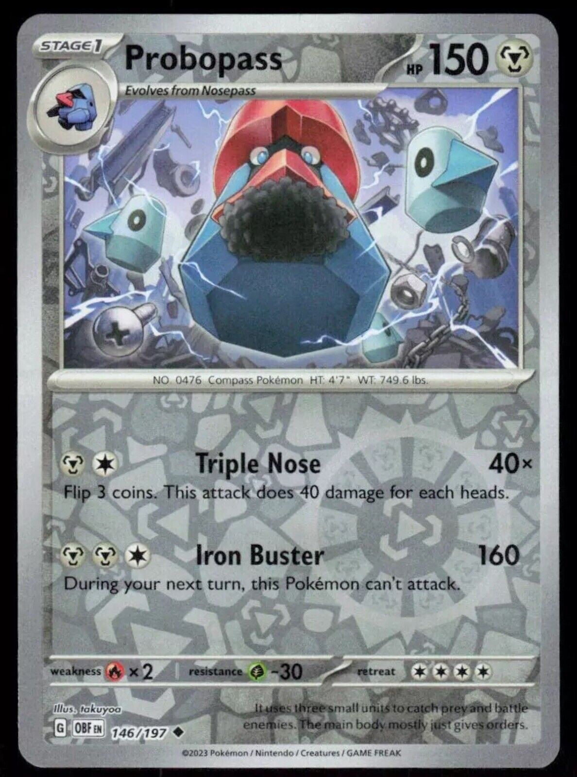 Probopass 146/197 Reverse Holo - Pokemon - Obsidian Flames - NM/M