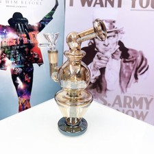 Rauchig Und Braun 6-Zoll Chrom Glas Bong Mit 9mm Verbindung Wasserpfeife