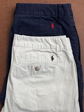 Lot Of 2 Polo Ralph Lauren Boys Pants Size 20 Straight Leg Khaki Navy Beige EUC