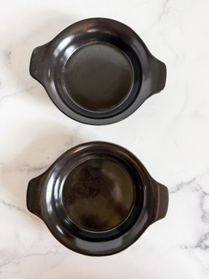 Set of 2 Apopa Tableware 6.5'' Matte Black Shirred Egg Casserole Dishes Commercia