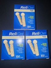 3x ReliOn Thin 100 Lancets 26 Gauge for Alternative Site Use EXP 2029 - 300ct