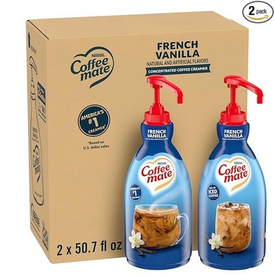 Nestle Coffee Mate Coffee Creamer, French Vanilla, Concentrated Liquid Pump Bott