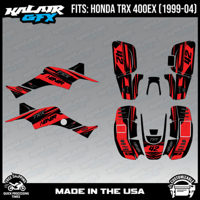 Graphics Kit for ATV Honda TRX 400EX (1999-2004) Lethal Series - RED-SHIFT